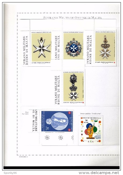 ANNATA COMPLETA NUOVA MNH ** - 2002 SMOM - SOVRANO MILITARE ORDINE DI MALTA - FOGLI MARINI IN OMAGGIO - Collections (en Albums)