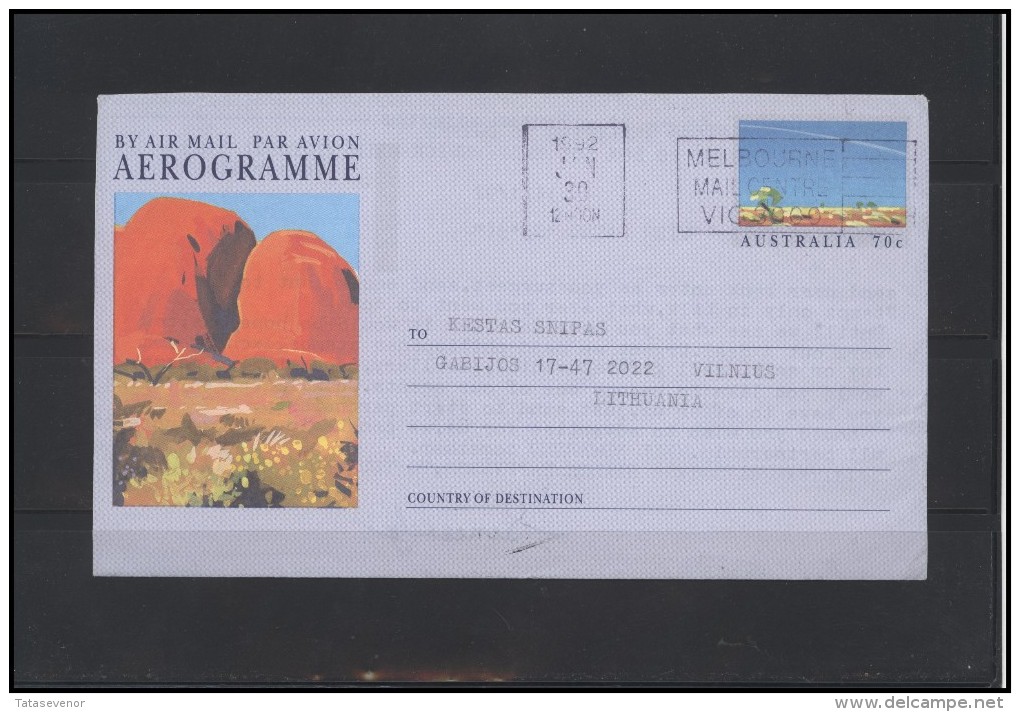 AUSTRALIA Aerogramme Bedarfsbrief AU 018 Air Mail Mountains Rocks - Aérogrammes