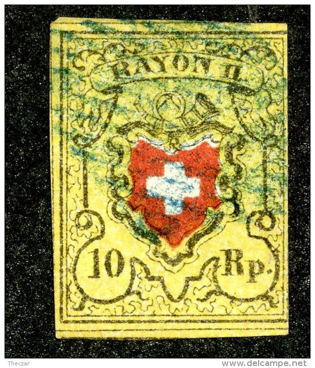 9955  Switzerland 1850 Zumstein #16 II (o)  Michel #8 II - 1843-1852 Federal & Cantonal Stamps