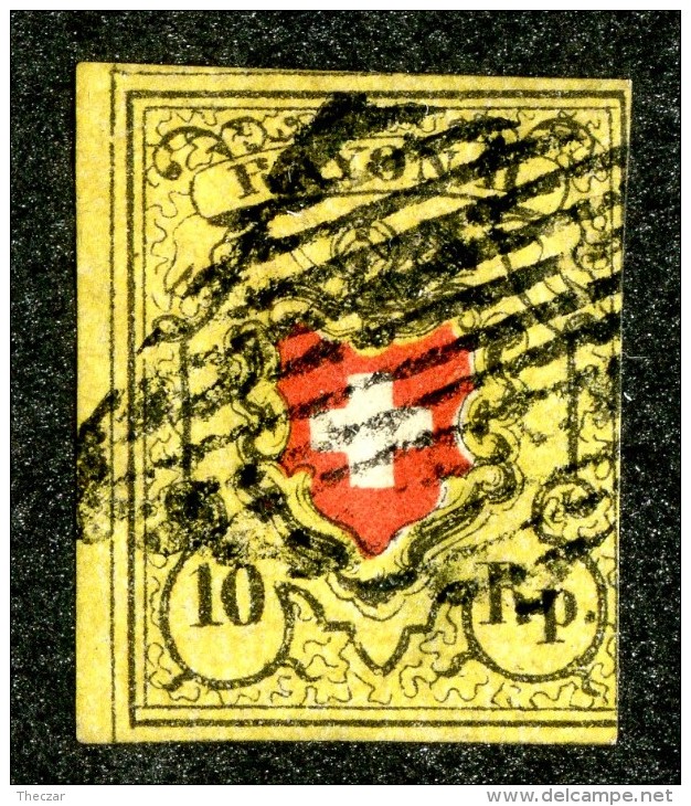 9960  Switzerland 1850 Zumstein #16 II (o)  Michel #8 II - 1843-1852 Timbres Cantonaux Et  Fédéraux