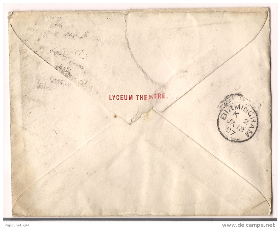 Lettre London 1887 Destination Birmincham - Brieven En Documenten