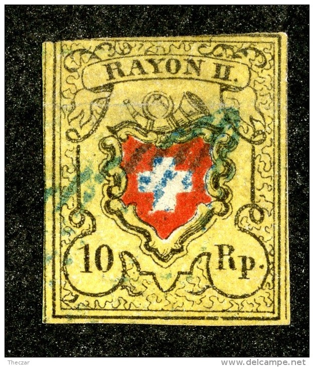 9965  Switzerland 1850 Zumstein #16 II (o)  Michel #8 II - 1843-1852 Federal & Cantonal Stamps