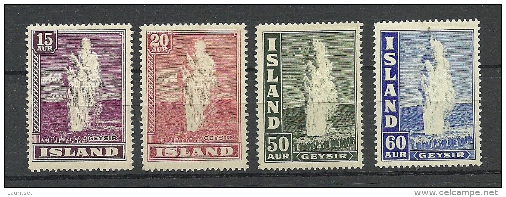 ISLAND 1938/1943 Michel 193 - 194 & 228 - 229 * - Nuevos