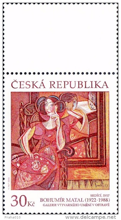 Czech Rep. / Stamps (2015) 0870 KH: Works Of Art On Postage Stamps - Bohumir Matal (1922-1988) "Sitting" (1957) - Neufs