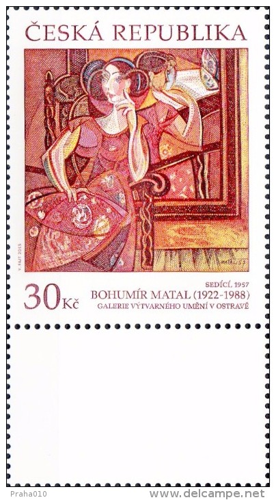 Czech Rep. / Stamps (2015) 0870 KD: Works Of Art On Postage Stamps - Bohumir Matal (1922-1988) "Sitting" (1957) - Neufs