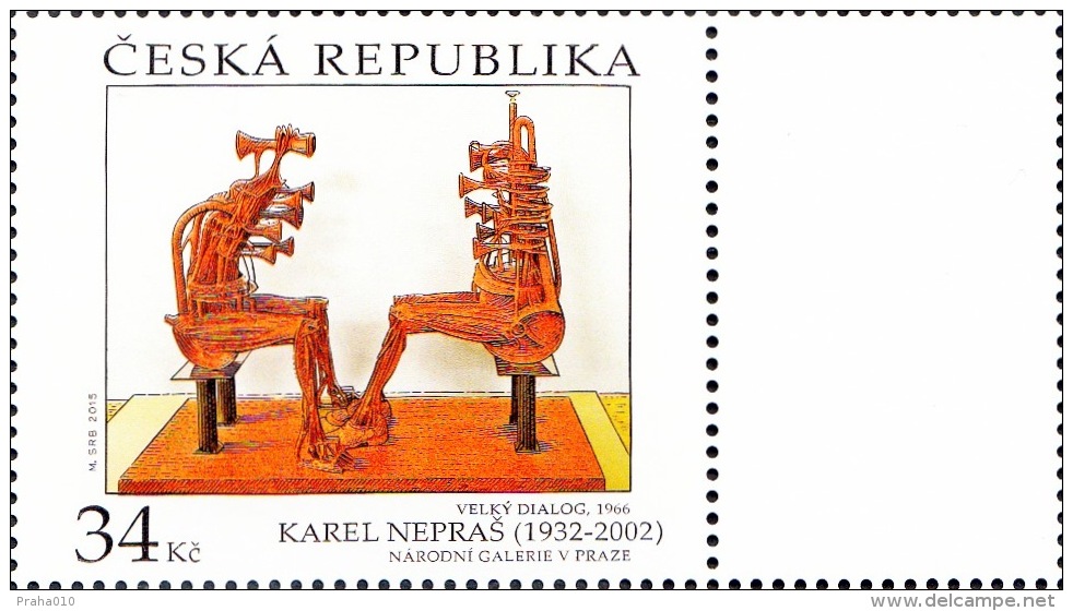 Czech Rep. / Stamps (2015) 0871 KP: Works Of Art On Postage Stamps - Karel Nepras (1932-2002) "Great Dialogue" (1966) - Neufs