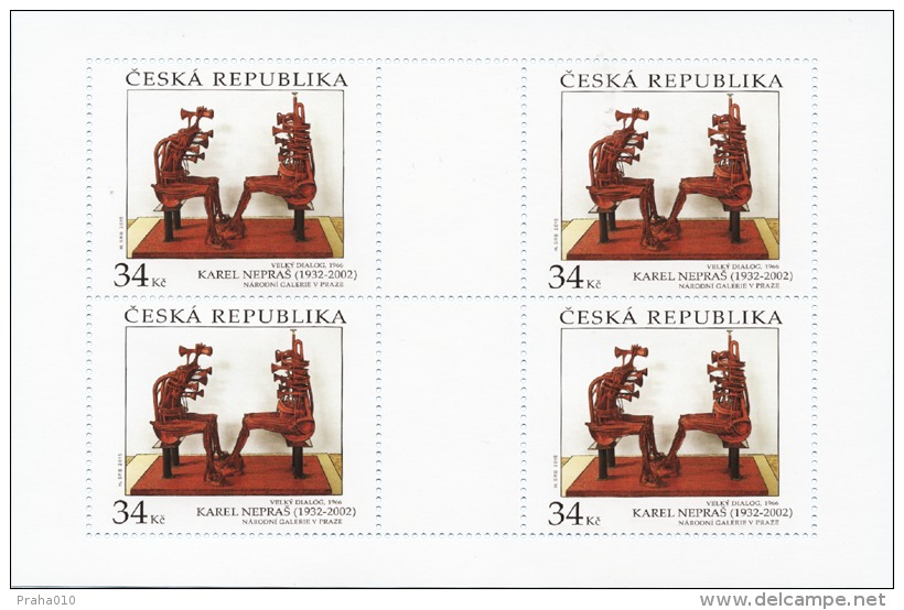 Czech Rep. / Stamps (2015) 0871 PL: Works Of Art On Postage Stamps - Karel Nepras (1932-2002) "Great Dialogue" (1966) - Blokken & Velletjes