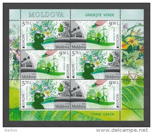 2016 , MOLDOVA ,  MOLDAVIE  , EUROPA  CEPT , THINK GREEN , Booklet , MNH - 2016