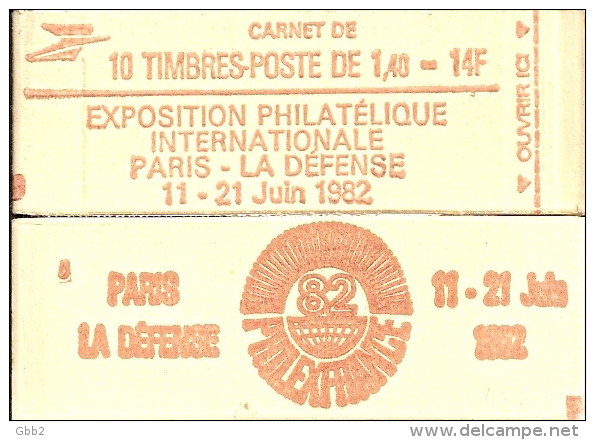 CARNET 2102-C 5 Sabine De Gandon "PHILEXFRANCE 82" Conf. 7 Fermé état Parfait Soigné TRES RARE - Autres & Non Classés