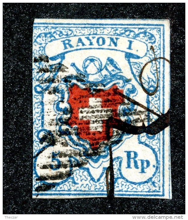 9972  Switzerland 1851 Zumstein #17 II  (o)  Michel #9 II - 1843-1852 Kantonalmarken Und Bundesmarken
