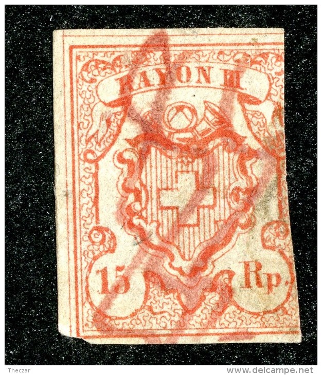 9975  Switzerland 1852 Zumstein #18  (o)  Michel #10 - 1843-1852 Federale & Kantonnale Postzegels