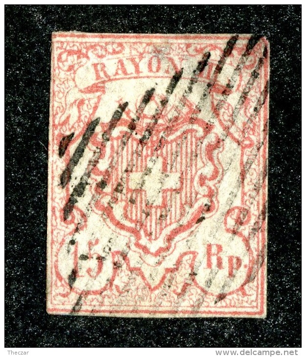 9978  Switzerland 1852 Zumstein #20  (o)  Michel #12 - 1843-1852 Federale & Kantonnale Postzegels