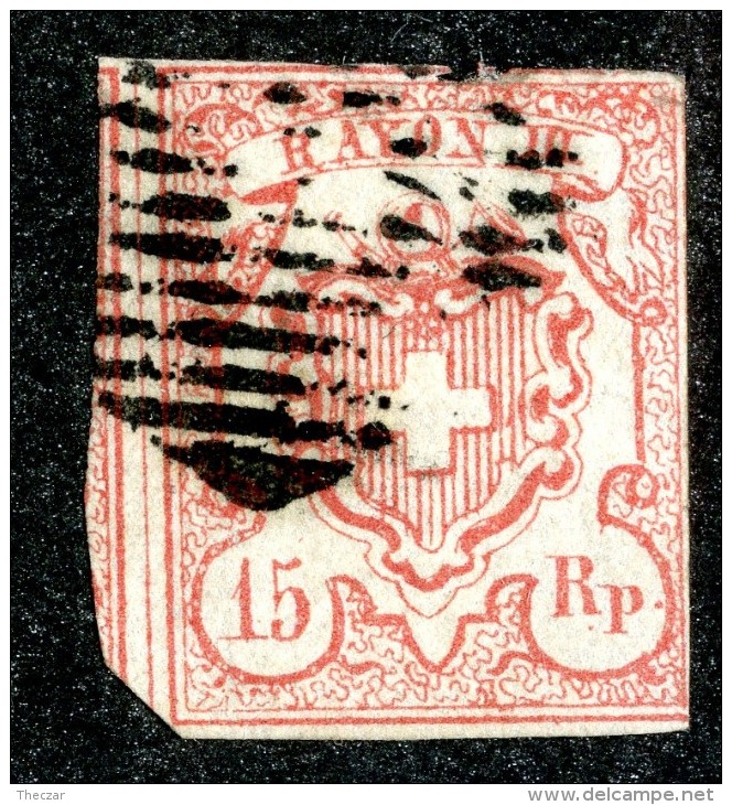 9980  Switzerland 1852 Zumstein #20  (o)  Michel #12 - 1843-1852 Federale & Kantonnale Postzegels