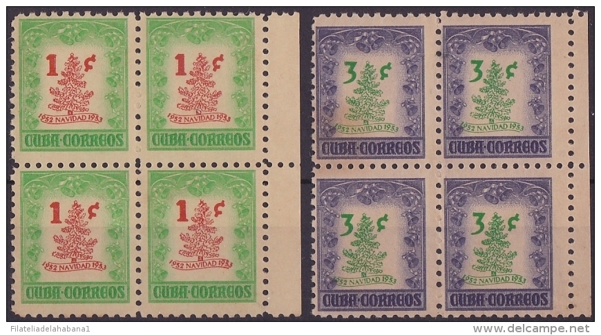 1952-247 CUBA. REPUBLICA. 1952. Ed.532-33. CHRISTMAS NAVIDADES SET. ORIGINAL GUM. MANCHAS. - Ongebruikt