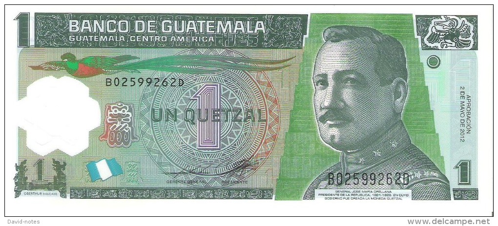 Guatemala - Pick 115 - 1 Quetzal 2012 - Unc - Guatemala