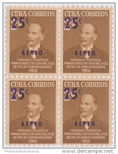 1952-255 CUBA. REPUBLICA. 1952. Ed.483. 25c RETIRO DE COMUNICACIONES. FERNANDO FIGEREDO NO GUM - Ungebraucht