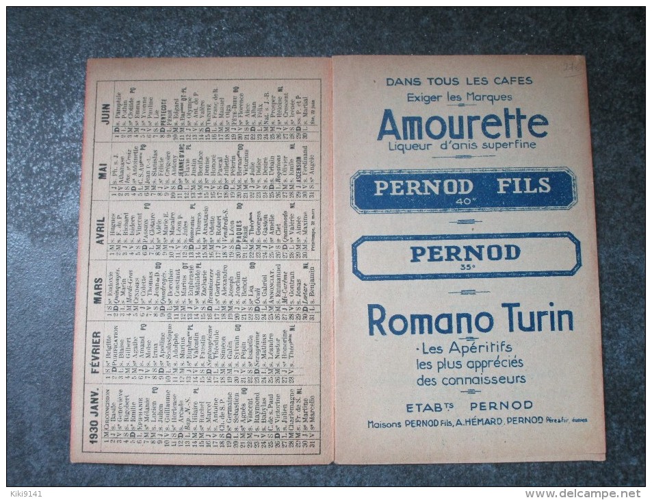 CALENDRIER DES COURSES 1930 - Autres & Non Classés