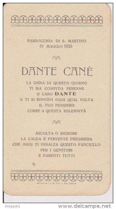 Santino Per La Comunione 1925 (Fronte E Retro) - Santini