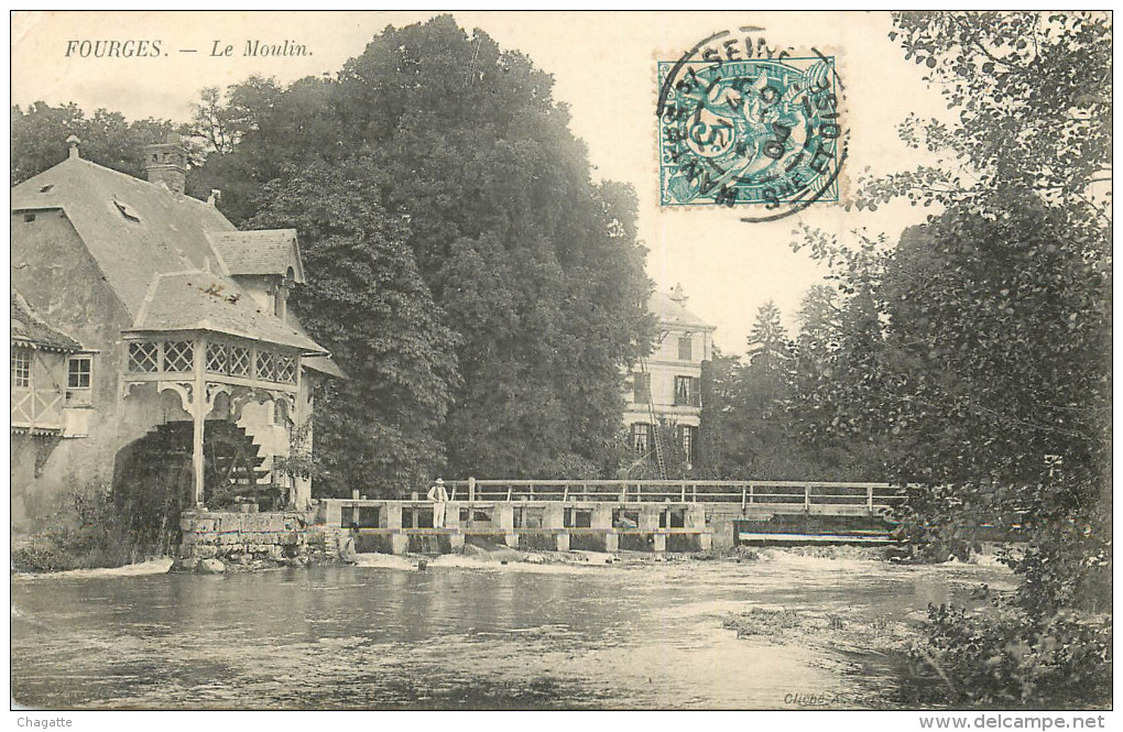 Cpa, Fourges, Le Moulin, 1904 - Fourges