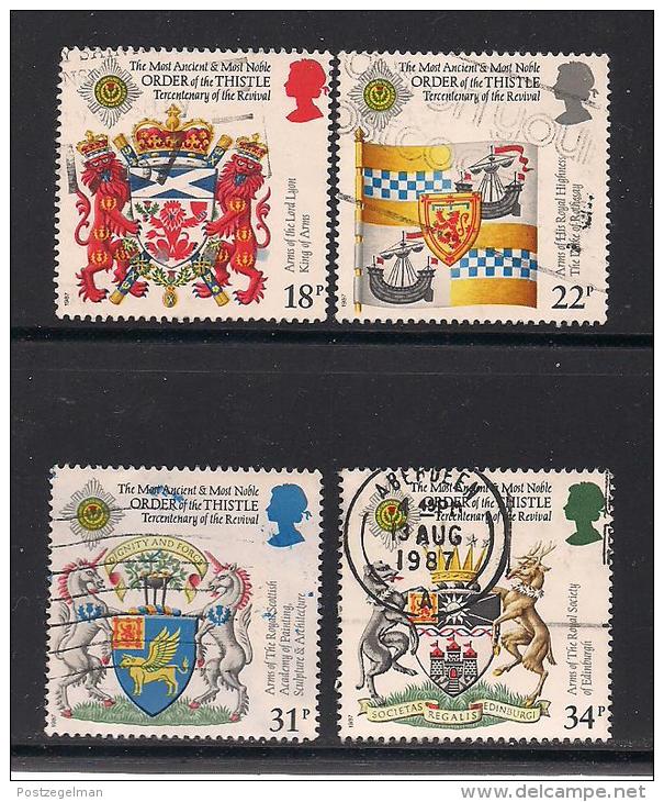 UK, 1987, Cancelled Stamps , Revival Of Order Of The Thistle, 1113-1116, #14475 - Used Stamps
