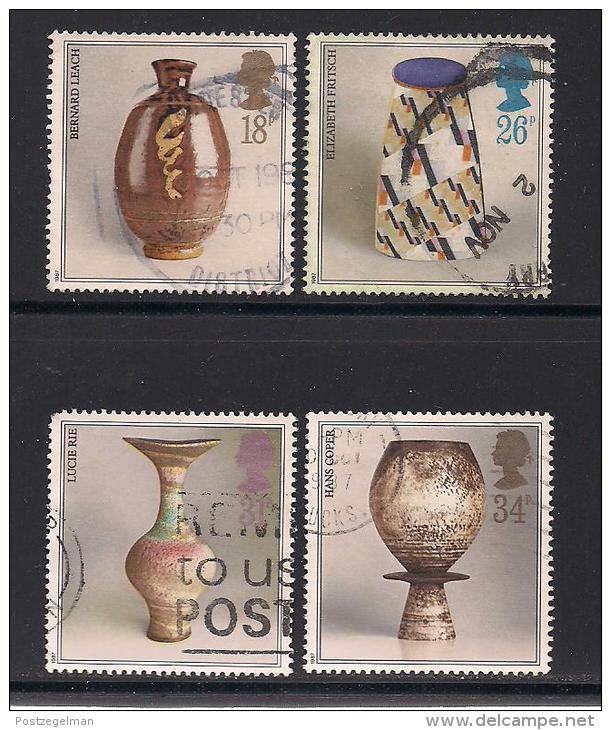UK, 1987, Cancelled Stamps , Studio Pottery,  1122-1125, #14477 - Used Stamps