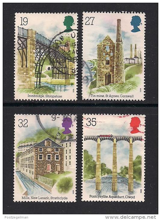 UK, 1989, Cancelled Stamps , Industrial Archaology,  1206-1209, #14534 - Used Stamps