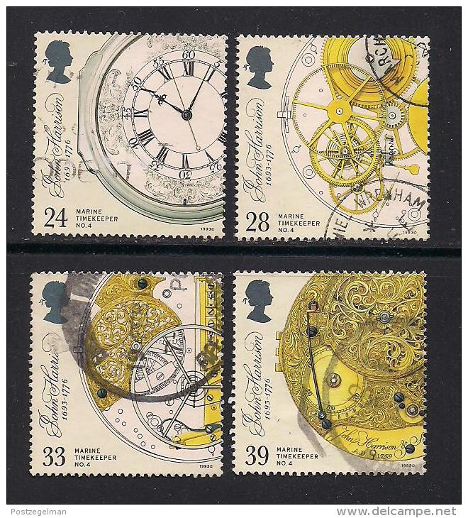 UK, 1993, Cancelled Stamp(s) , Johan Harrison Inventer,  1441-1444, #14569 - Usados