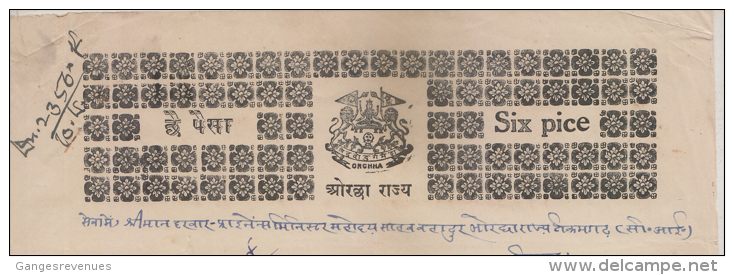 ORCHHA State  6 Pies  Stamp Paper Type 4 # 89918 Inde Indien India  Fiscaux  Revenue - Orchha