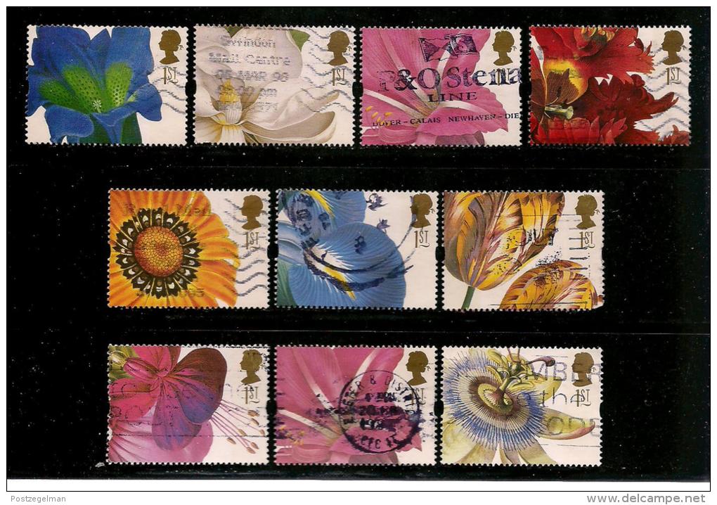 UK, 1997, Cancelled Stamp(s) , Greeting Stamps Flowers,  1667-1676  #14604 - Used Stamps