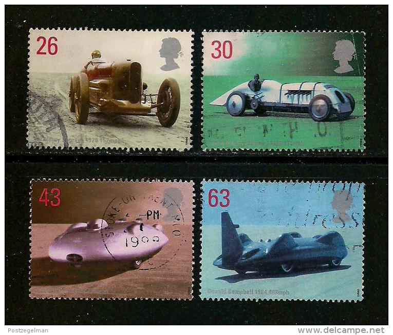 UK, 1998, Cancelled Stamp(s) , Land Speed Record Holders,  1767=1771 #14618 (4 Values Only) - Used Stamps