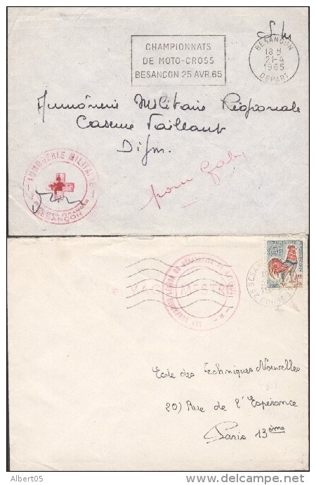 8 Lettres OBL Militaires Du Doubs Entre 1965 Et 1976 - Gendarmerie -Valdahon - Postesaux Armées (1940)... - Cachets Militaires A Partir De 1900 (hors Guerres)