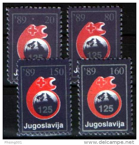 Yugoslavia 1989 Red Cross Croix Rouge Rotes Kreuz Tax Charity Surcharge, Set MNH - Impuestos