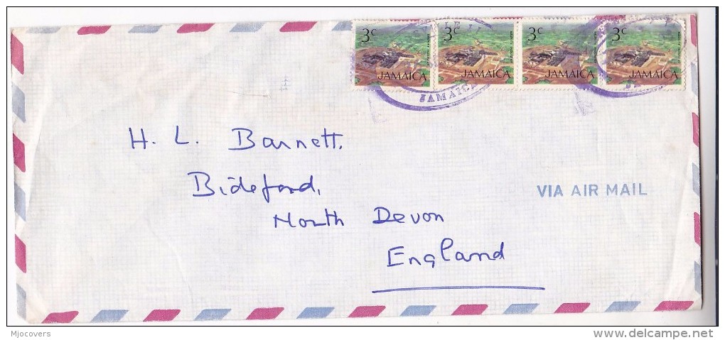 Air Mail JAMAICA COVER Multi Stamps BAUXITE INDUSTRY Stamps To GB  Minerals - Minéraux