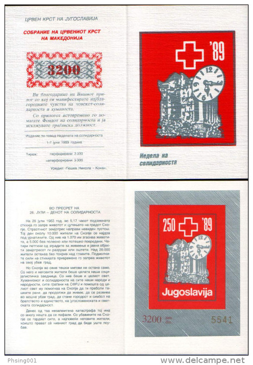 Yugoslavia 1989 Red Cross, Solidarity, Perforated + Imperforated Booklet MNH - Impuestos