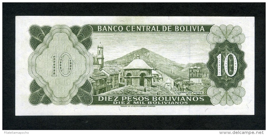 BILLETES BOLIVIANOS 1962;  “10 PESOS BOLIVIANOS” - NUEVA MONEDA. - Bolivië