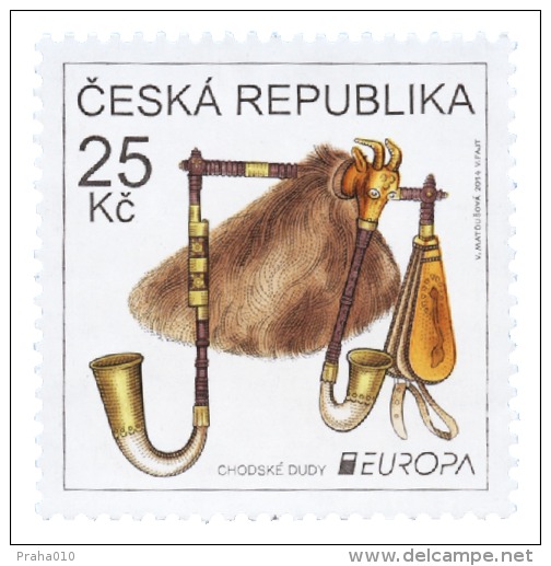 Czech Rep. / Stamps (2014) 0805: EUROPA "National Music Instruments" Chodsko Bagpipes; Painter: Vlasta Matousova - 2014