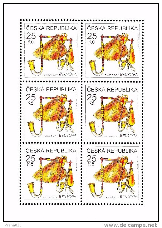 Czech Rep. / Stamps (2014) 0805 PL: EUROPA "National Music Instruments" Chodsko Bagpipes; Painter: Vlasta Matousova - Blocks & Sheetlets
