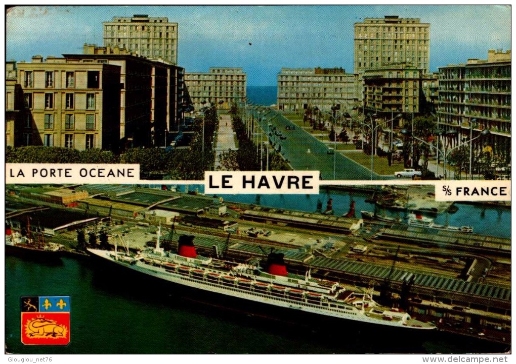 76-LE HAVRE..2 VUES ..LA PORTE OCEANE ET LE FRANCE...CPM - Unclassified