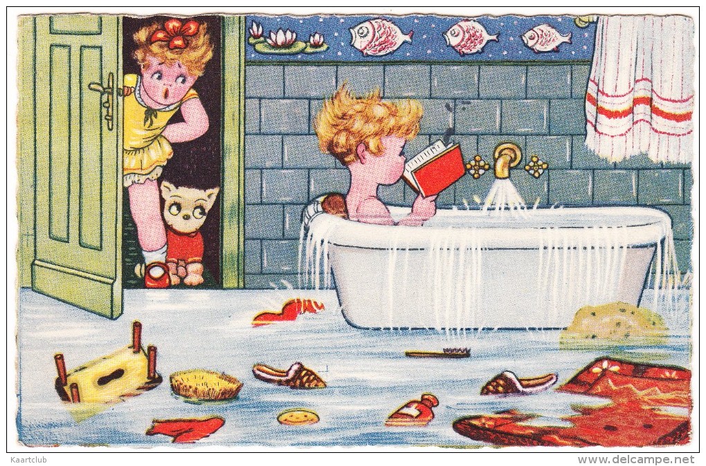 Kinderkaart - 1933 - ´In Bad´  - ( Rokat 143) - Humorkaarten