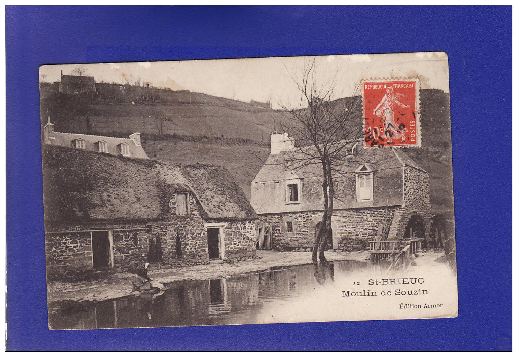 Saint Brieuc Moulin De Souzin Lavandiere 1912  ( MICROS DEFAUTS BORD SUP SINON Très Très Bon ETAT ) +3406) - Saint-Brieuc