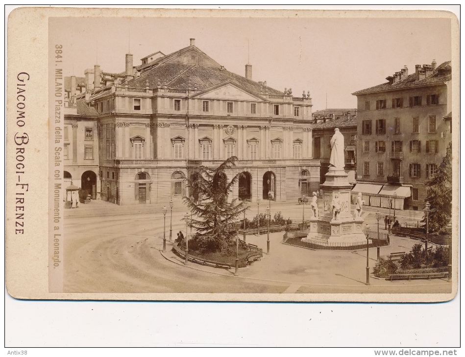 F1 Photo - ITALIE - MILANO -Piazza Della Scala Col Monumento A Leonardo - Alte (vor 1900)