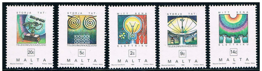 MT0141 Malta 1995 5 New Power Communication - Malta