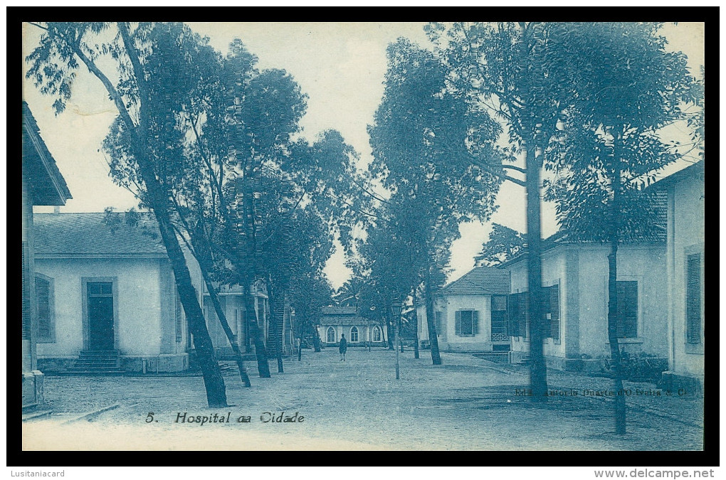 SÃO TOMÉ E PRÍNCIPE - HOSPITAIS - Hospital Da Cidade(Ed. A.Duarted'Oliveira & Cª. Nº 5) Carte Postale - Sao Tome Et Principe