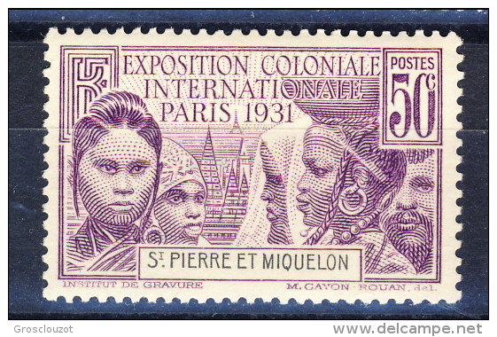 S. Pierre Et Miquelon 1931 N. 133 C. 5 Violetto Expo Parigi MNH Catalogo € 11 - Nuovi