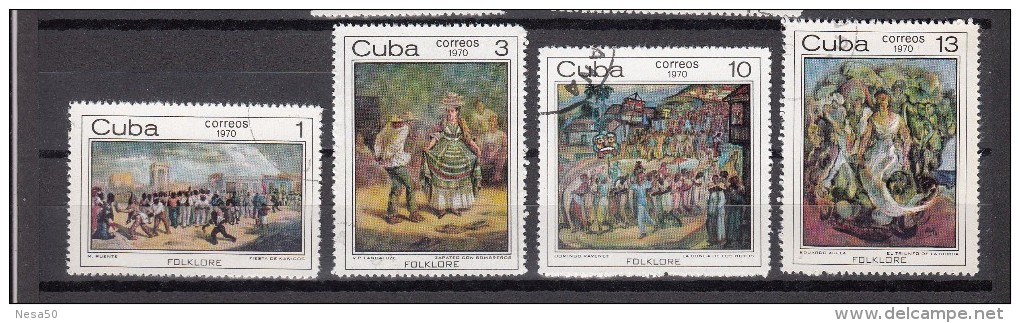 Cuba 1970 Mi Nr 1636 - 1639 Folklore - Gebruikt
