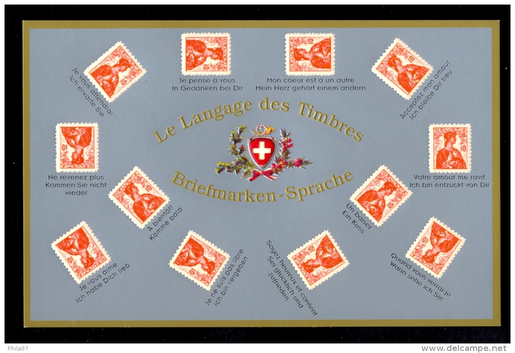 Le Langage Des Timbres - Briefmarken-Sprache /relief Postcard / Postcard Not Circulated - Timbres (représentations)