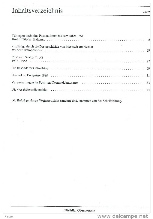 Württembergische Postgeschichte,Heft 25,Ausgabe 1988,Post,Fernmeldewesen,Tübingen,Marbach, - Altri & Non Classificati