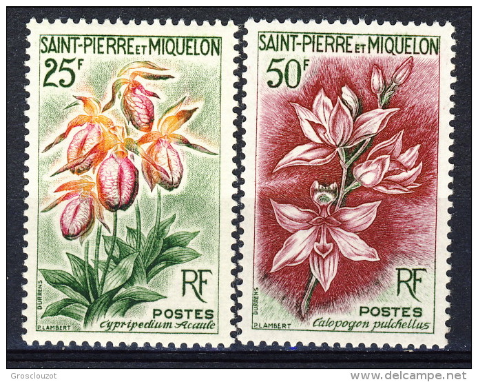 S. Pierre Et Miquelon 1962 Serie N. 362-363 Fiori MNH Catalogo € 15,30 - Ungebraucht