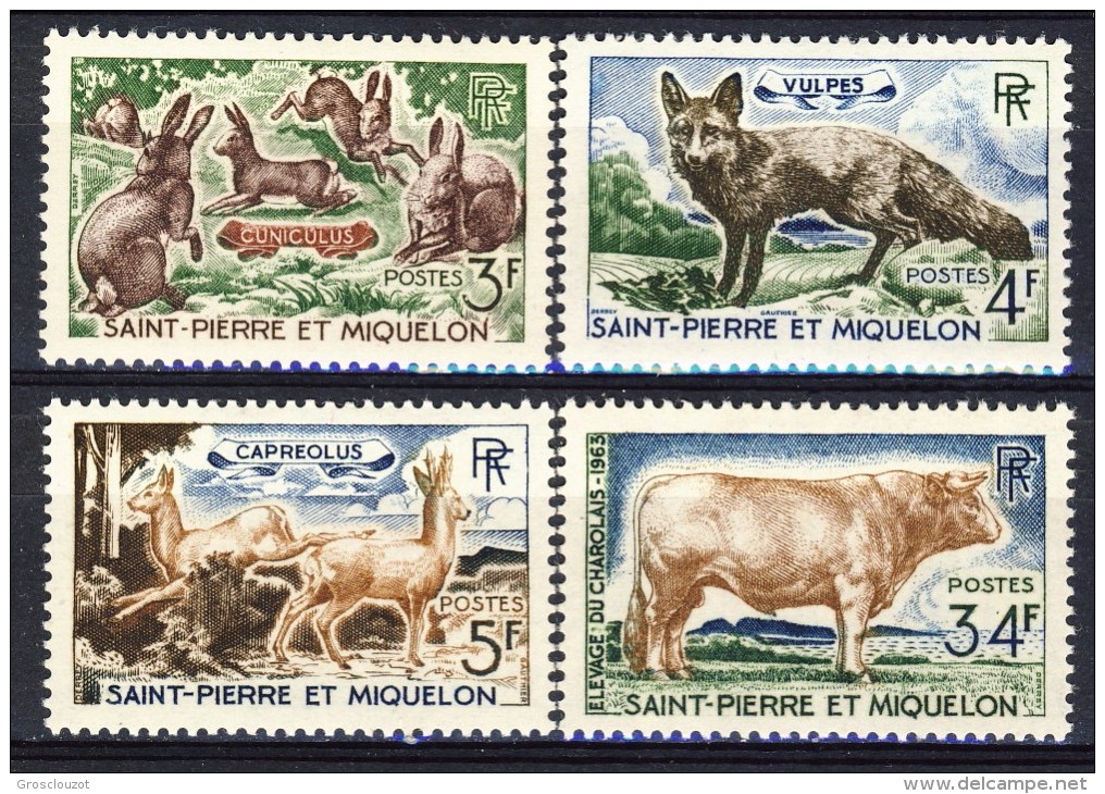 S. Pierre Et Miquelon 1964 Serie N. 372-375 Animali Selvaggi MNH Catalogo € 27 - Nuovi