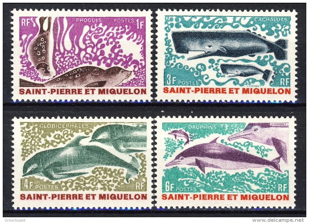 S. Pierre Et Miquelon 1969 Serie N. 391-394 Animali Marini MLH Catalogo € 21,80 - Nuovi